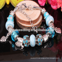 2015 925 Sterling Silber Schmuck Charm Murano Glas Perlen passen Armbänder für Frauen Charm Armbänder &amp; Armreifen